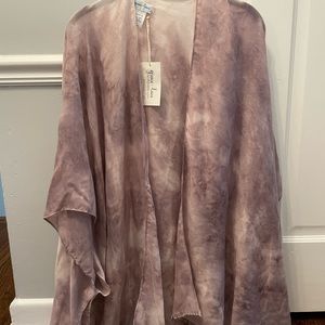 Grace & Lace Spring Tie-Dye Poncho/Scarf in Dusty Purple, NWT